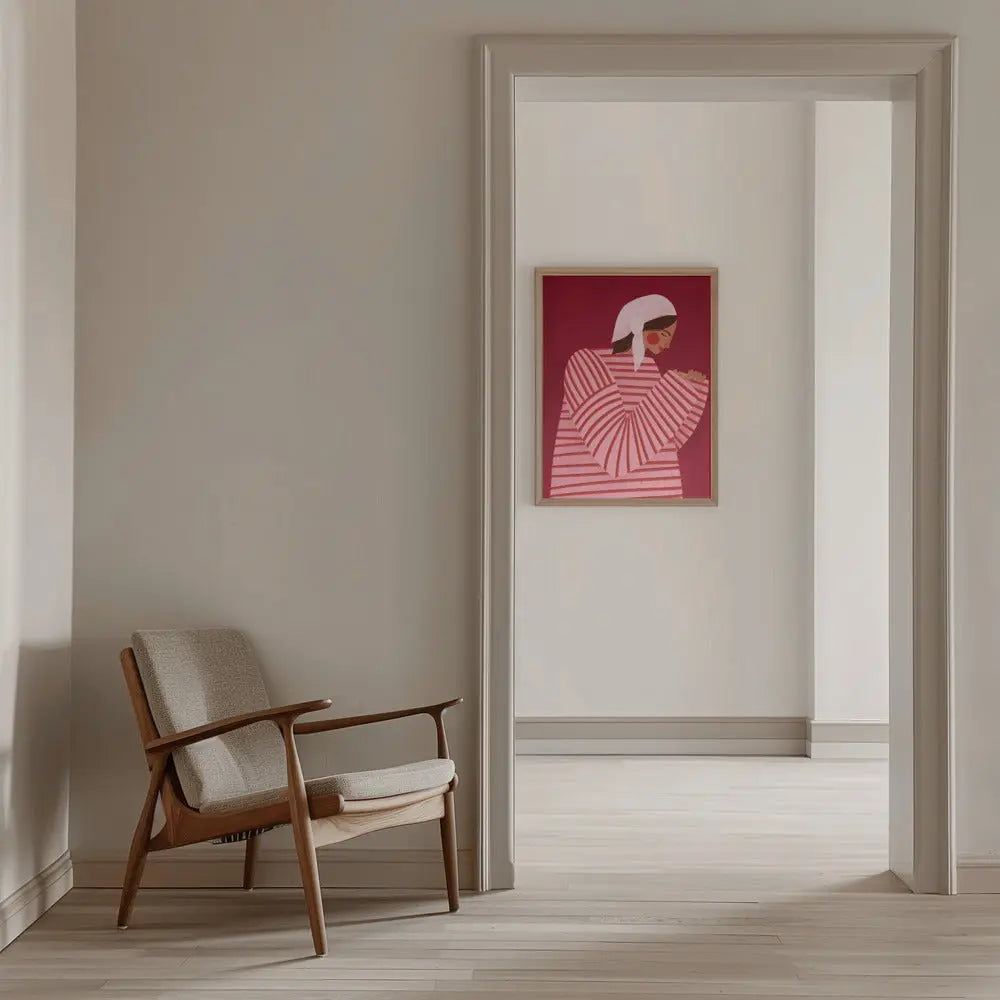 The Woman With the Red Stripes - Stretched Canvas, Poster or Fine Art Print I Heart Wall Art