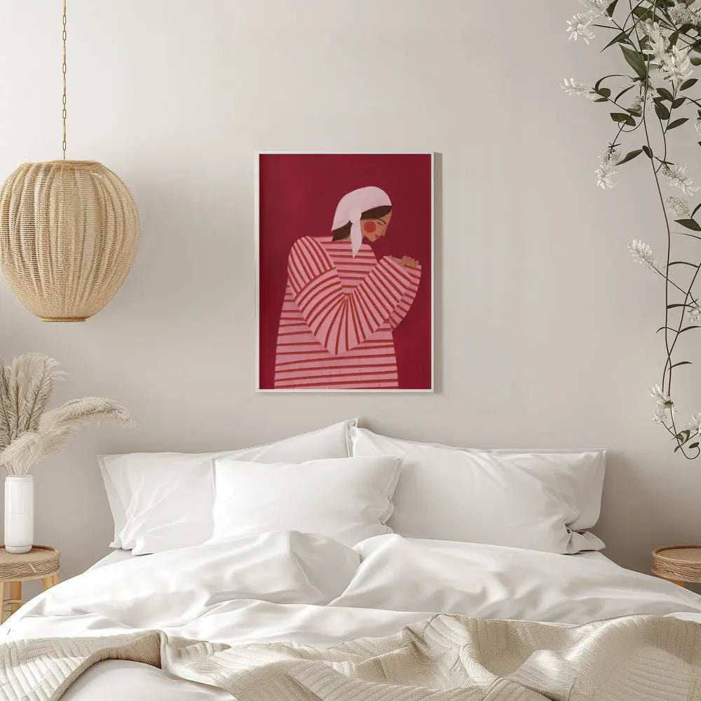 The Woman With the Red Stripes - Stretched Canvas, Poster or Fine Art Print I Heart Wall Art