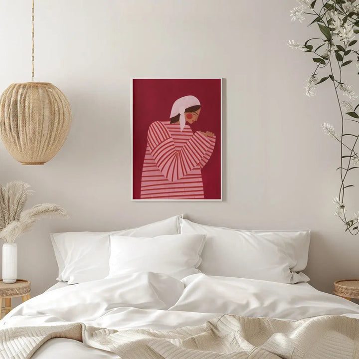 The Woman With the Red Stripes - Stretched Canvas, Poster or Fine Art Print I Heart Wall Art