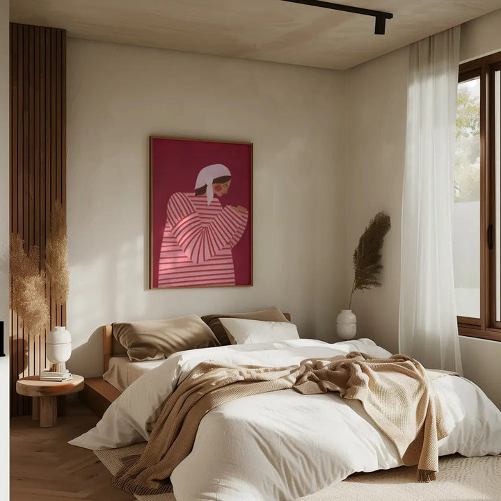 The Woman With the Red Stripes - Stretched Canvas, Poster or Fine Art Print I Heart Wall Art