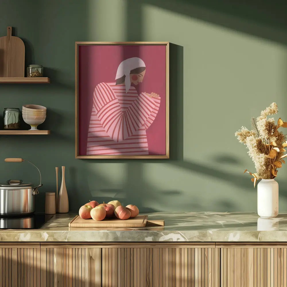 The Woman With the Red Stripes - Stretched Canvas, Poster or Fine Art Print I Heart Wall Art