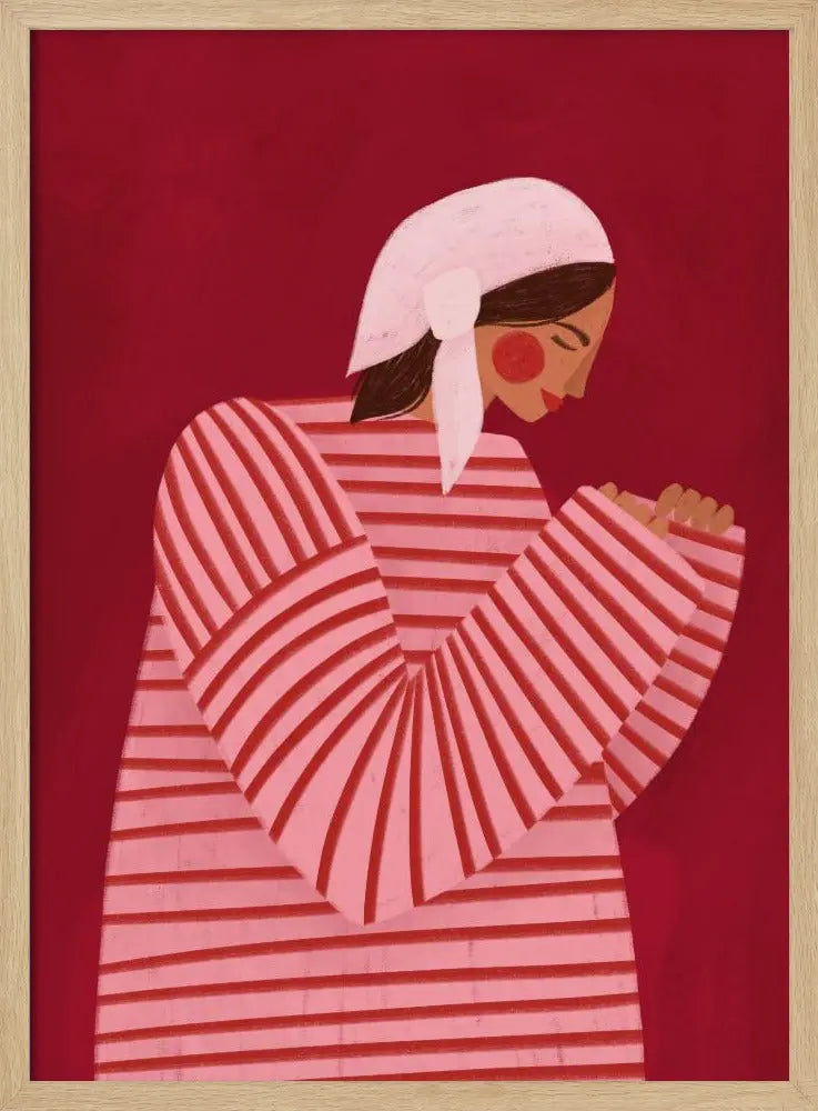 The Woman With the Red Stripes - Stretched Canvas, Poster or Fine Art Print I Heart Wall Art