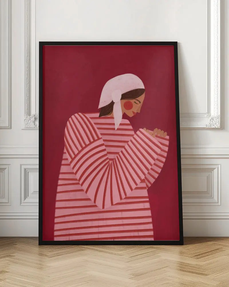 The Woman With the Red Stripes - Stretched Canvas, Poster or Fine Art Print I Heart Wall Art