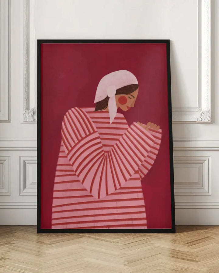 The Woman With the Red Stripes - Stretched Canvas, Poster or Fine Art Print I Heart Wall Art