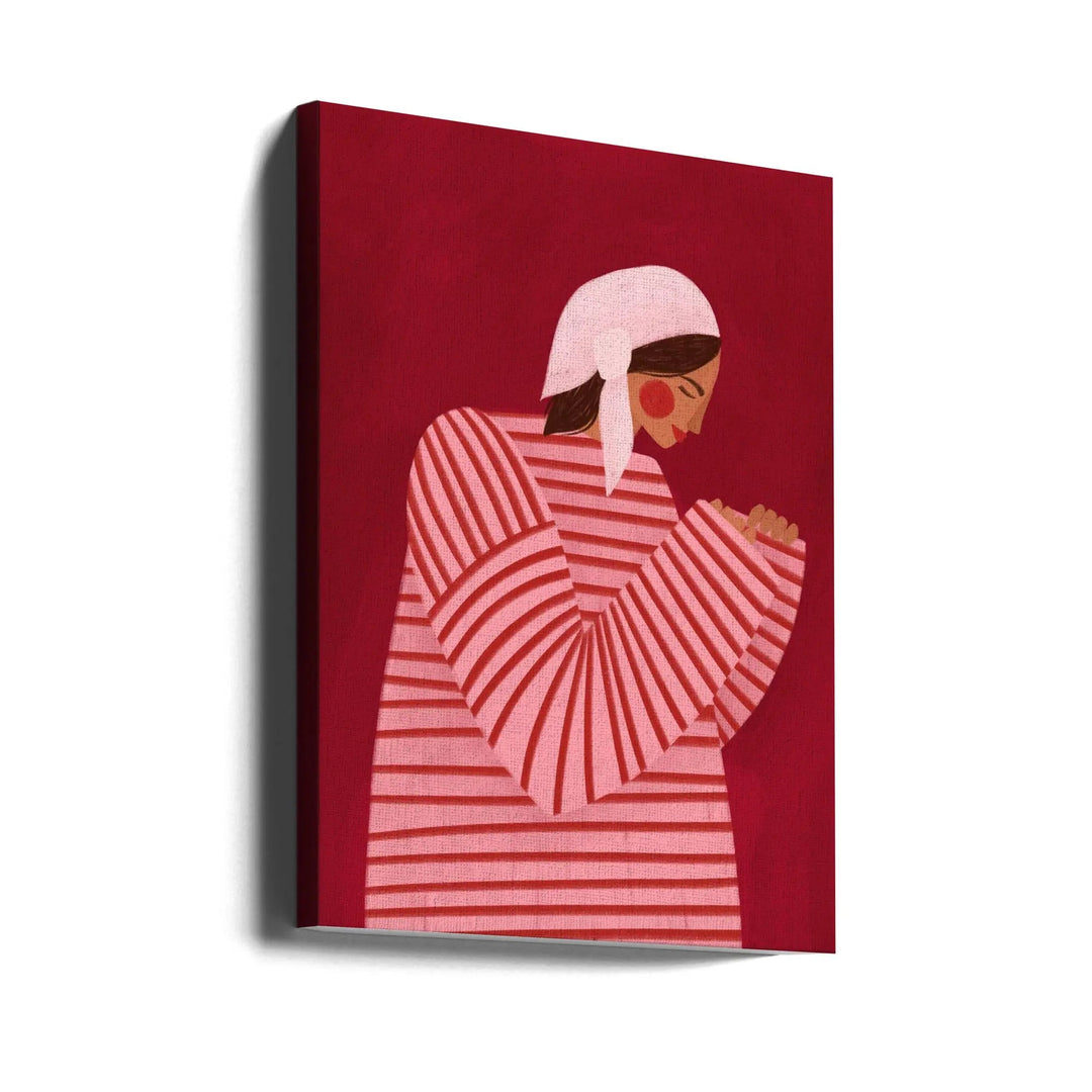 The Woman With the Red Stripes - Stretched Canvas, Poster or Fine Art Print I Heart Wall Art
