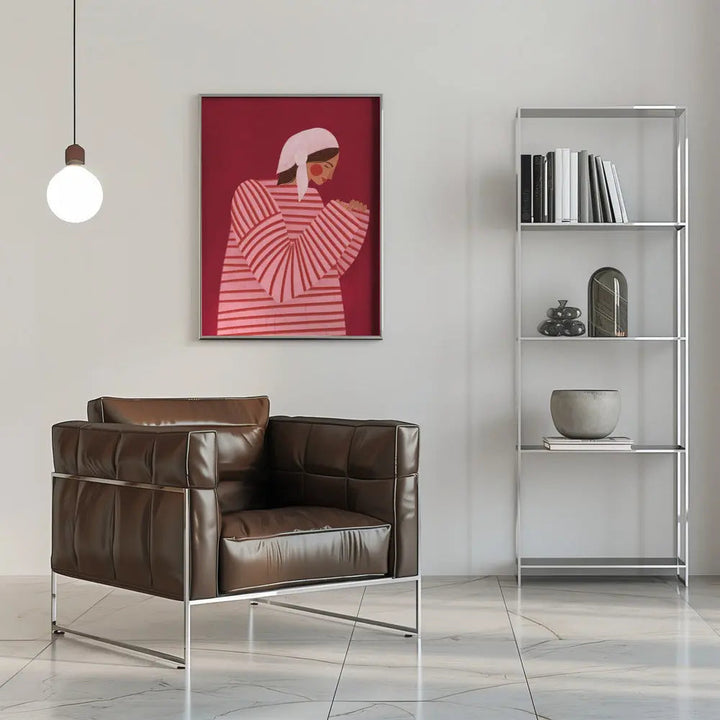 The Woman With the Red Stripes - Stretched Canvas, Poster or Fine Art Print I Heart Wall Art