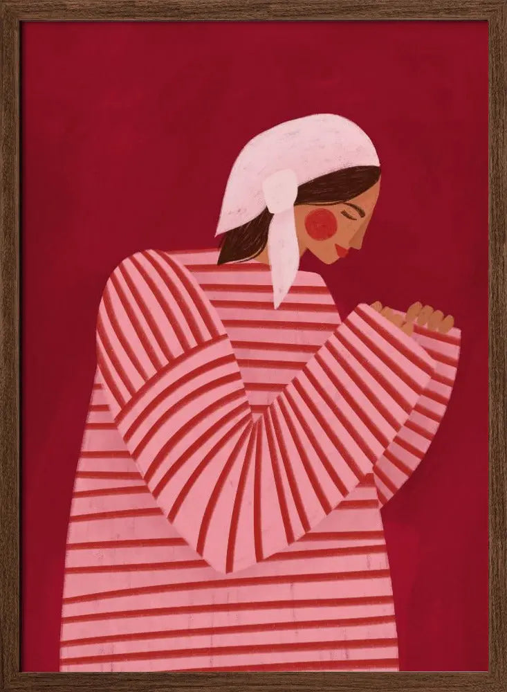 The Woman With the Red Stripes - Stretched Canvas, Poster or Fine Art Print I Heart Wall Art