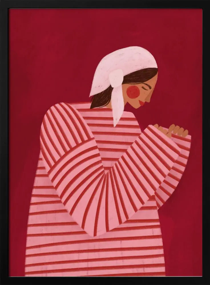 The Woman With the Red Stripes - Stretched Canvas, Poster or Fine Art Print I Heart Wall Art