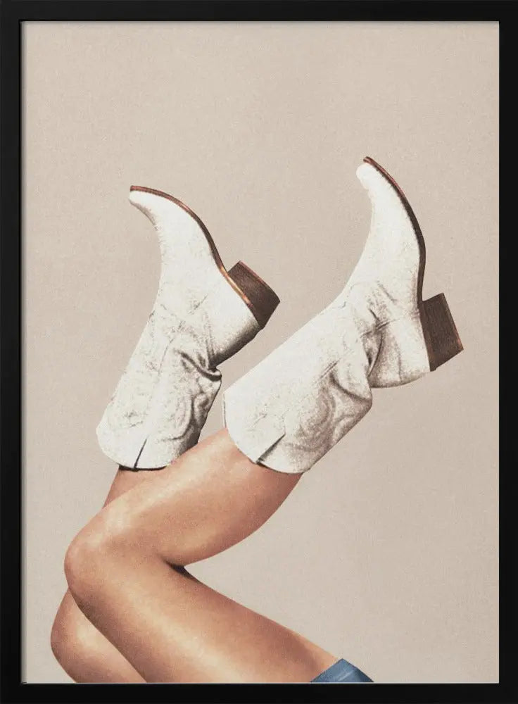 These Boots - Neutral / Beige - Stretched Canvas, Poster or Fine Art Print I Heart Wall Art