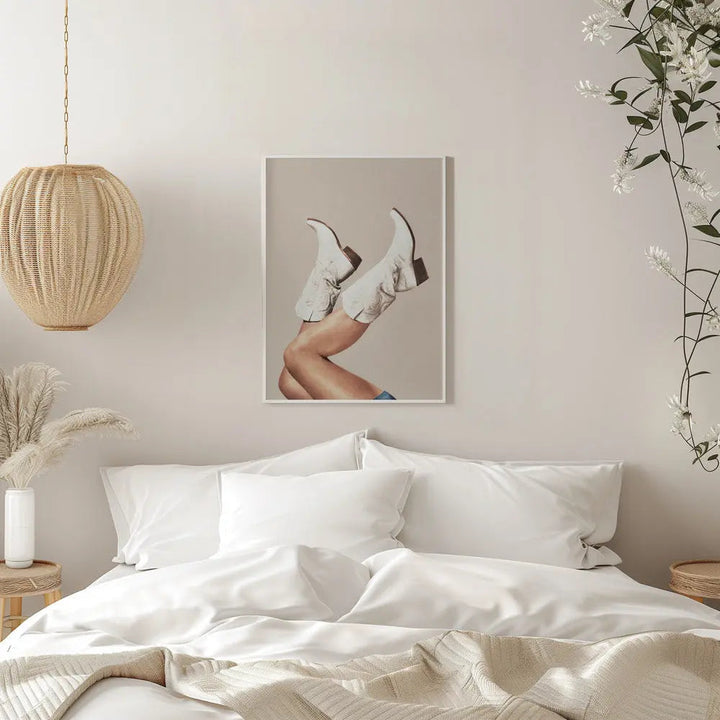 These Boots - Neutral / Beige - Stretched Canvas, Poster or Fine Art Print I Heart Wall Art