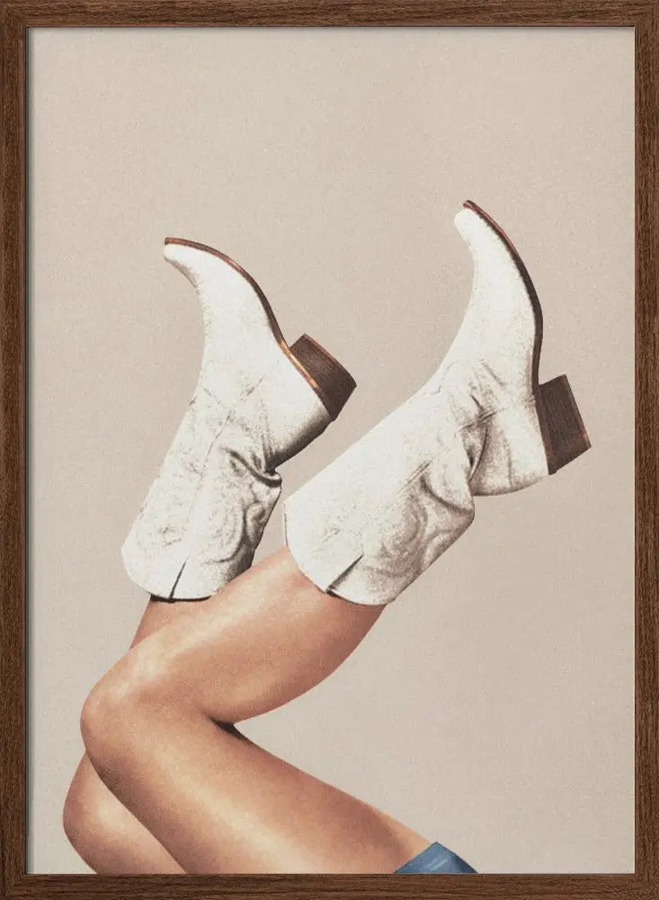 These Boots - Neutral / Beige - Stretched Canvas, Poster or Fine Art Print I Heart Wall Art
