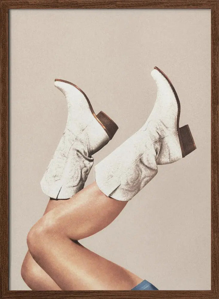 These Boots - Neutral / Beige - Stretched Canvas, Poster or Fine Art Print I Heart Wall Art