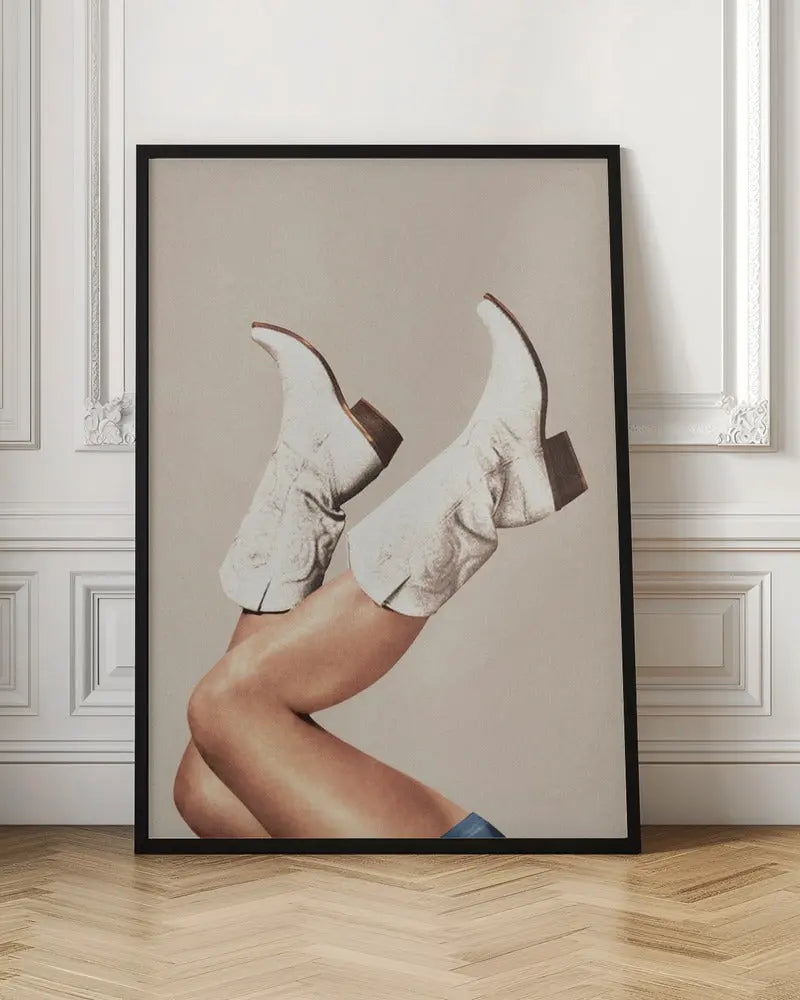These Boots - Neutral / Beige - Stretched Canvas, Poster or Fine Art Print I Heart Wall Art