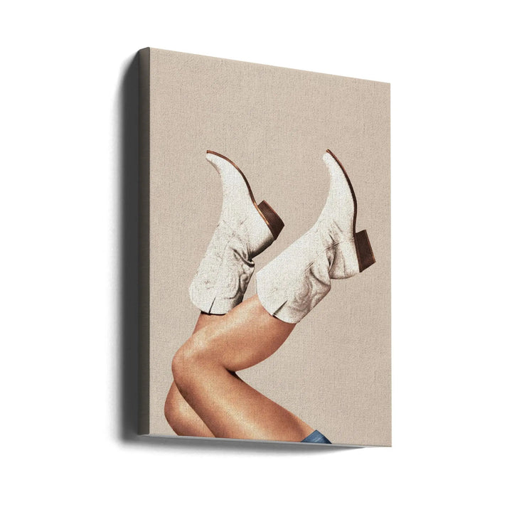 These Boots - Neutral / Beige - Stretched Canvas, Poster or Fine Art Print I Heart Wall Art