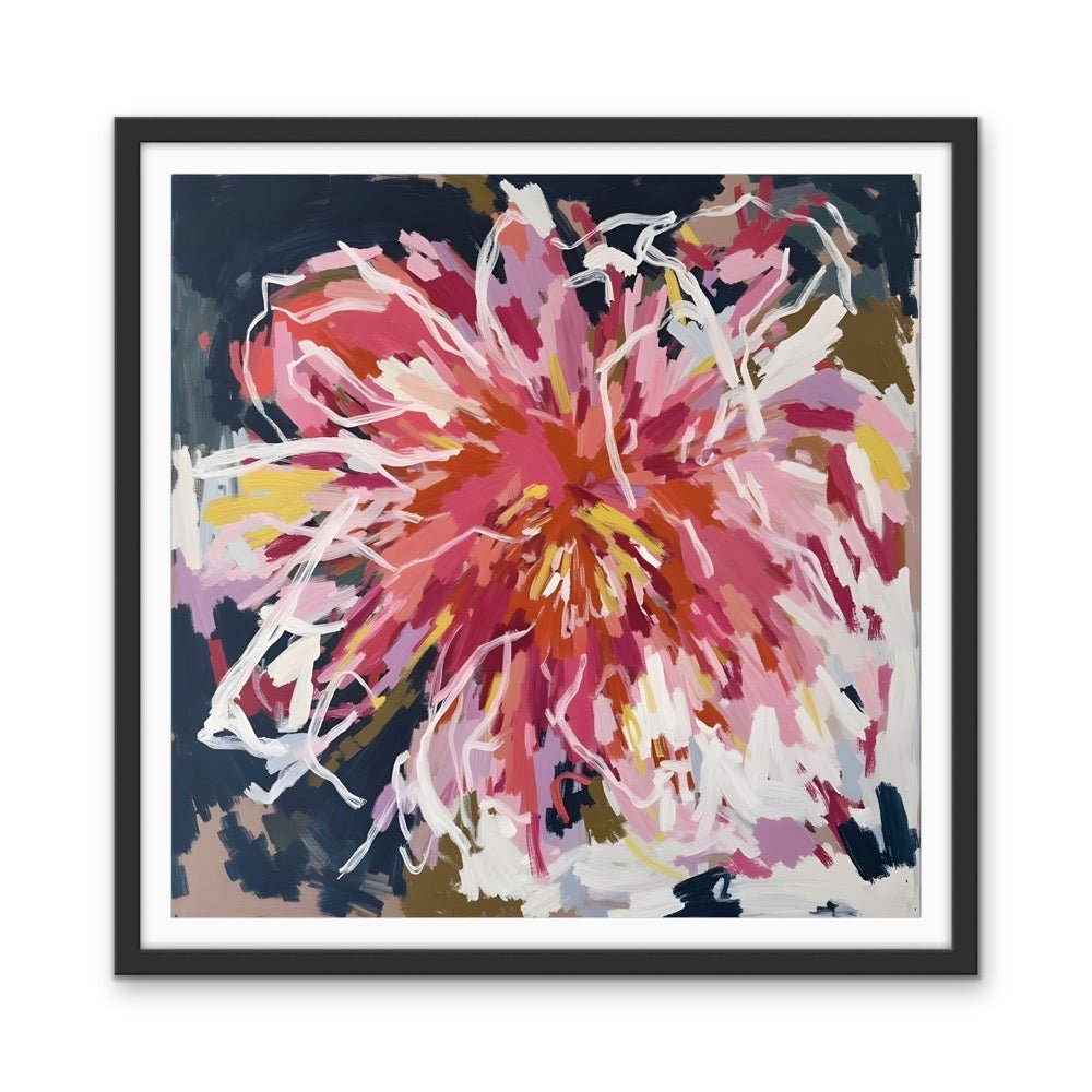 This Is Happiness - Floral Abstract Colourful Art Print - I Heart Wall Art - Poster Print, Canvas Print or Framed Art Print