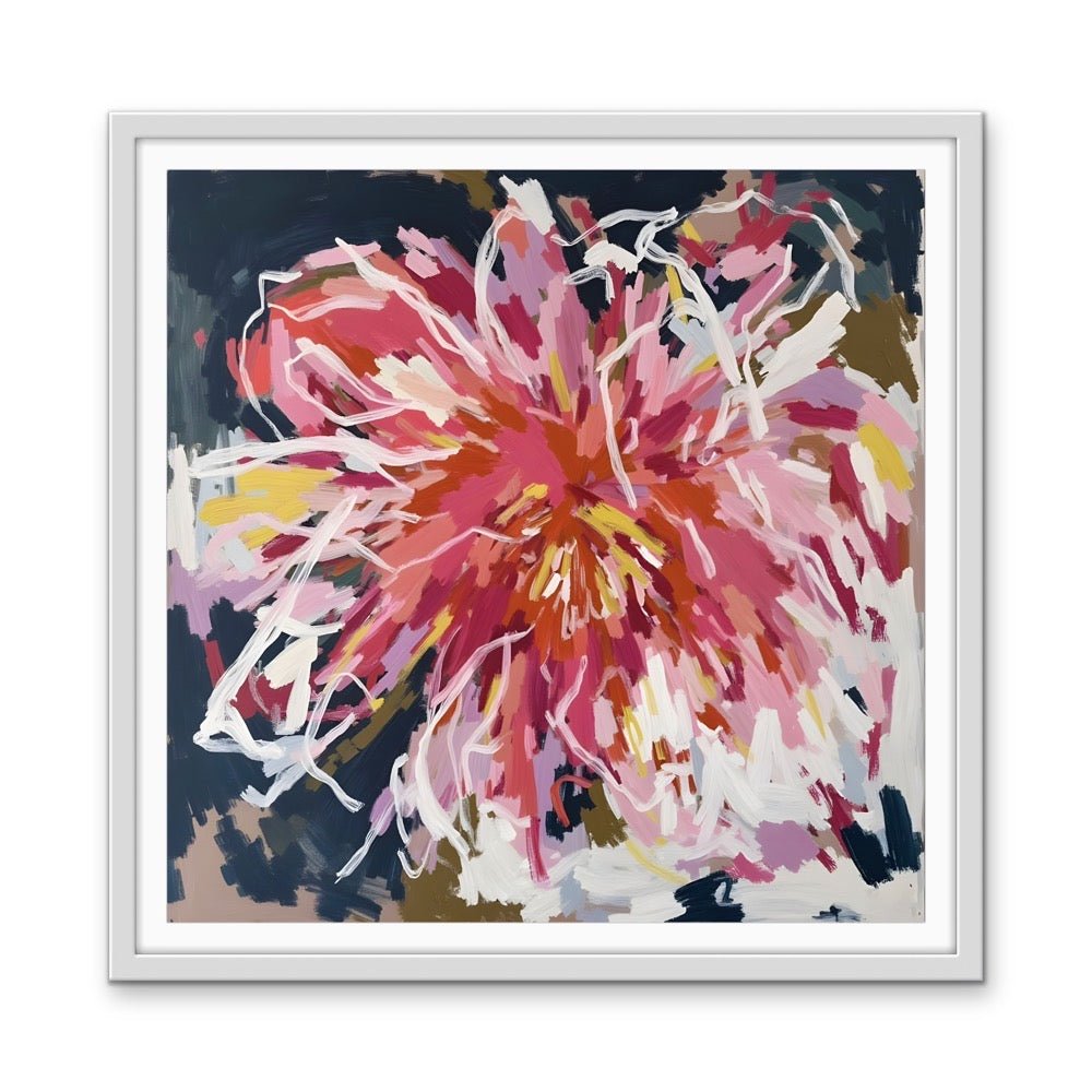This Is Happiness - Floral Abstract Colourful Art Print - I Heart Wall Art - Poster Print, Canvas Print or Framed Art Print