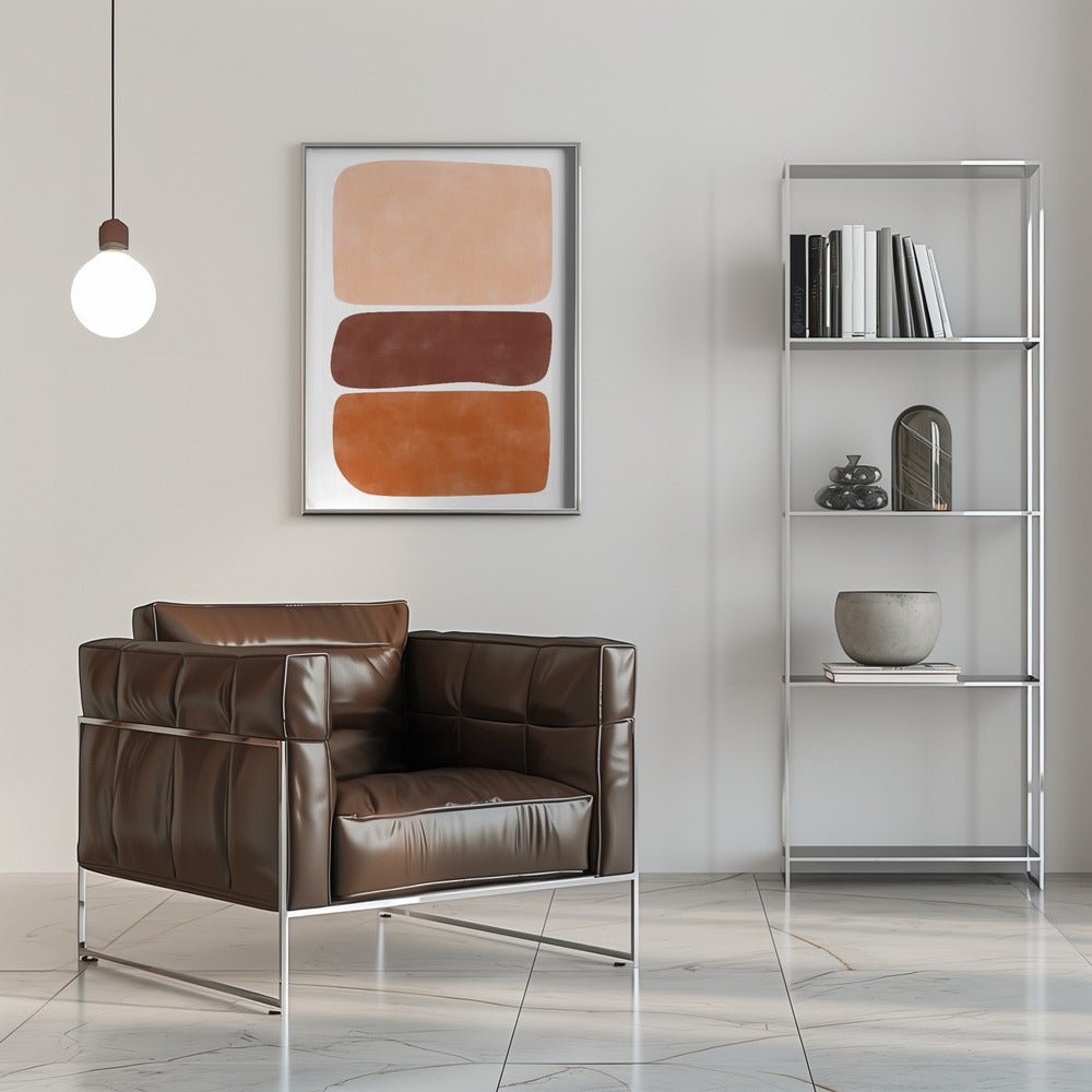 Three Stacked Earthy Toned Rectangles - Stretched Canvas, Poster or Fine Art Print - I Heart Wall Art - Poster Print, Canvas Print or Framed Art Print