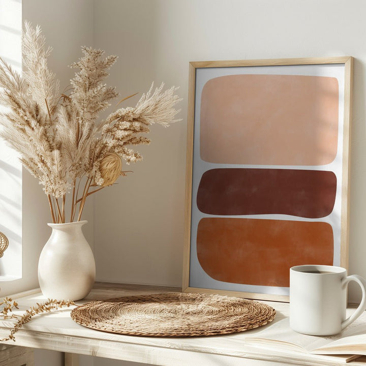 Three Stacked Earthy Toned Rectangles - Stretched Canvas, Poster or Fine Art Print - I Heart Wall Art - Poster Print, Canvas Print or Framed Art Print