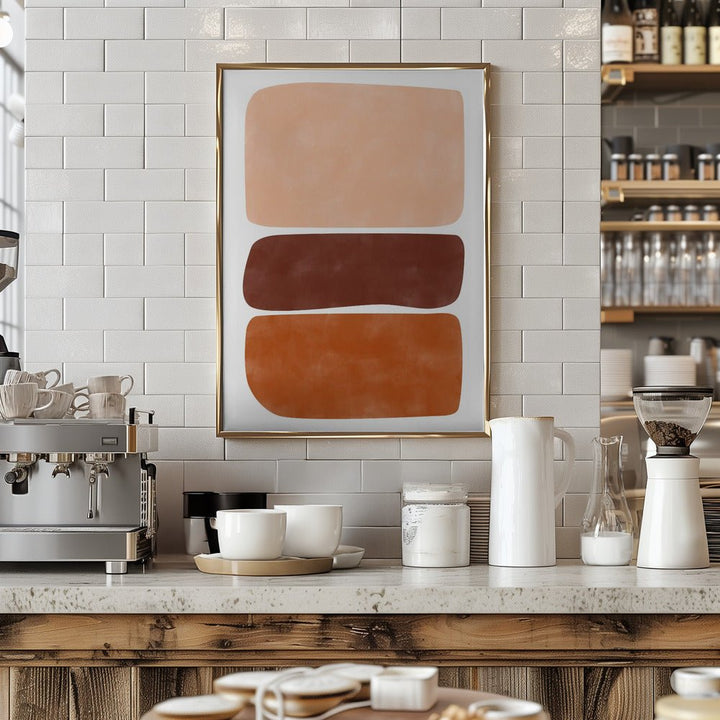 Three Stacked Earthy Toned Rectangles - Stretched Canvas, Poster or Fine Art Print - I Heart Wall Art - Poster Print, Canvas Print or Framed Art Print