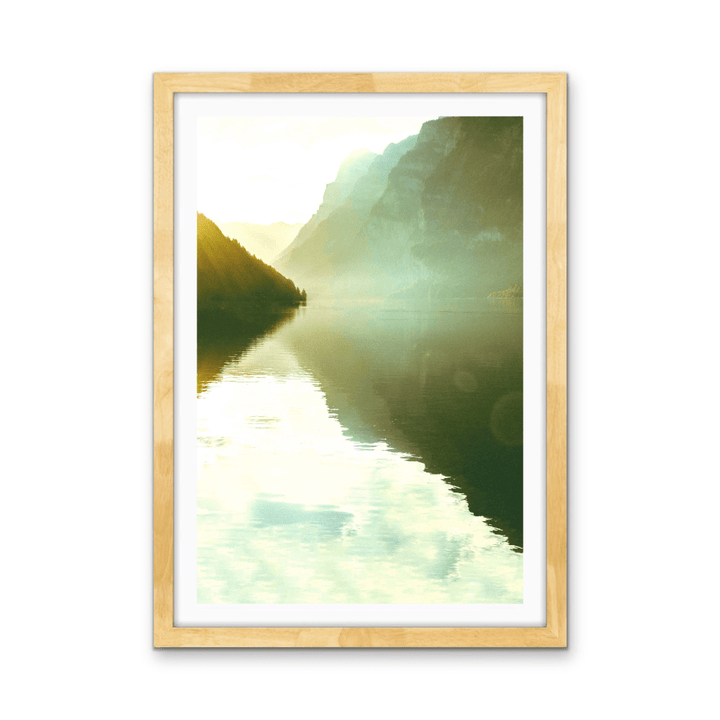 Through the Peaks - Green Lake Stretched Canvas or Fine Art Print - I Heart Wall Art - Poster Print, Canvas Print or Framed Art Print