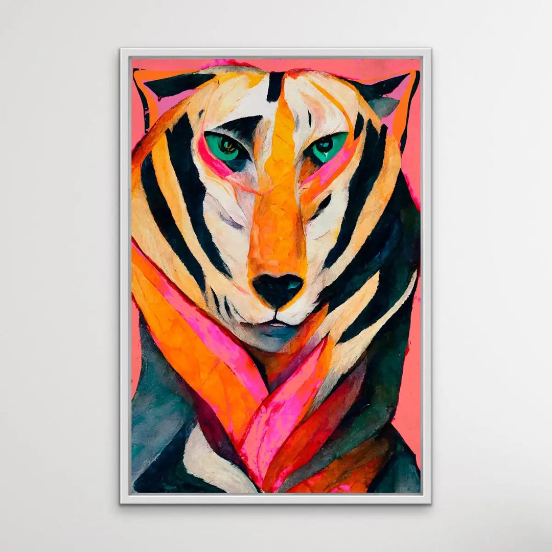 Tiger - Colourful Jungle Cheetah Illustration by TreeChild Available as a Canvas or Paper Print I Heart Wall Art Australia 