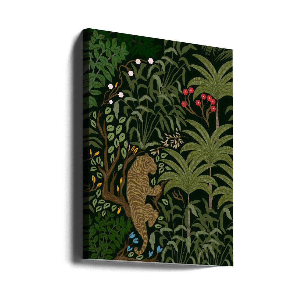 Tiger in Lush Jungle - Stretched Canvas, Poster or Fine Art Print - I Heart Wall Art - Poster Print, Canvas Print or Framed Art Print