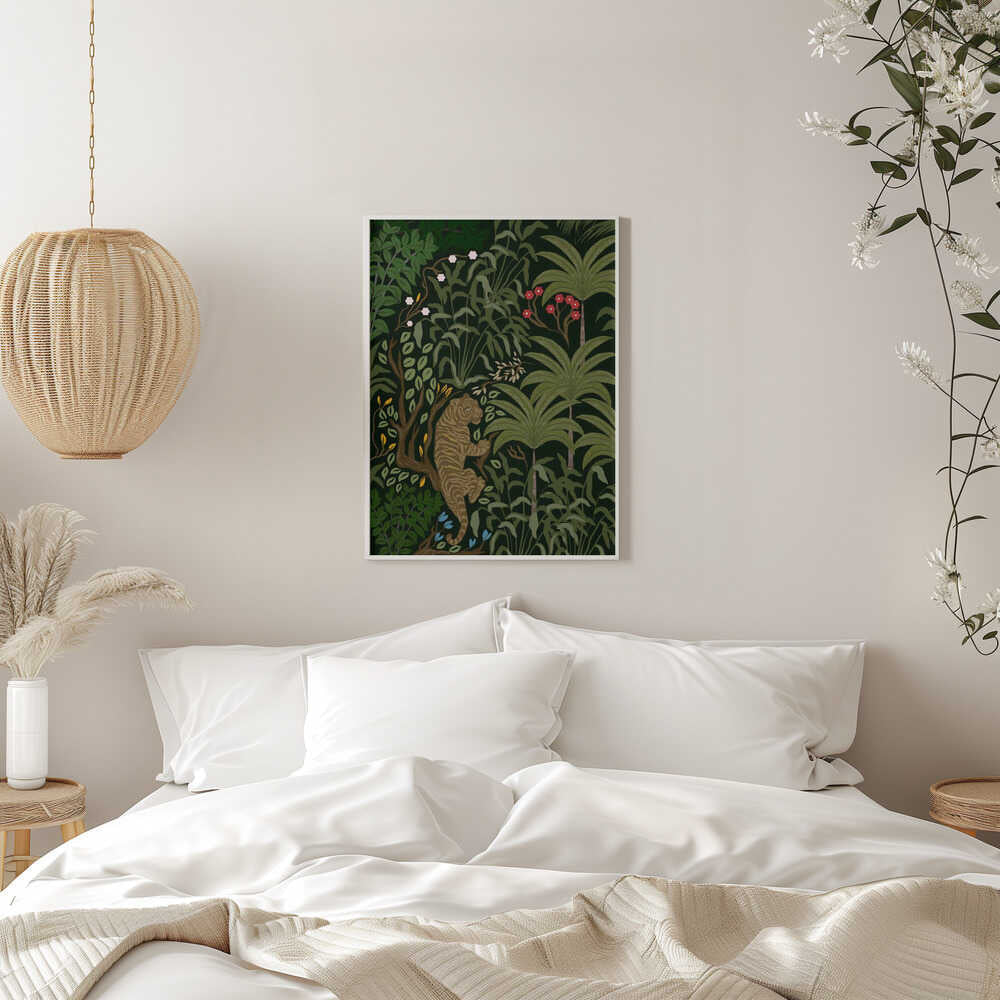 Tiger in Lush Jungle - Stretched Canvas, Poster or Fine Art Print - I Heart Wall Art - Poster Print, Canvas Print or Framed Art Print