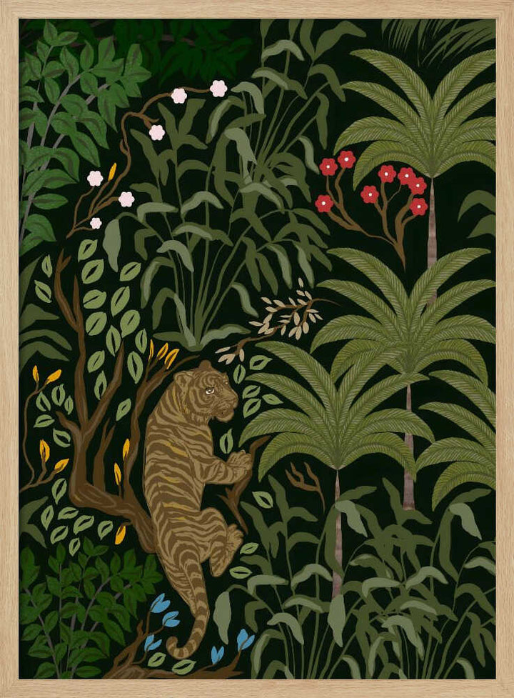 Tiger in Lush Jungle - Stretched Canvas, Poster or Fine Art Print - I Heart Wall Art - Poster Print, Canvas Print or Framed Art Print