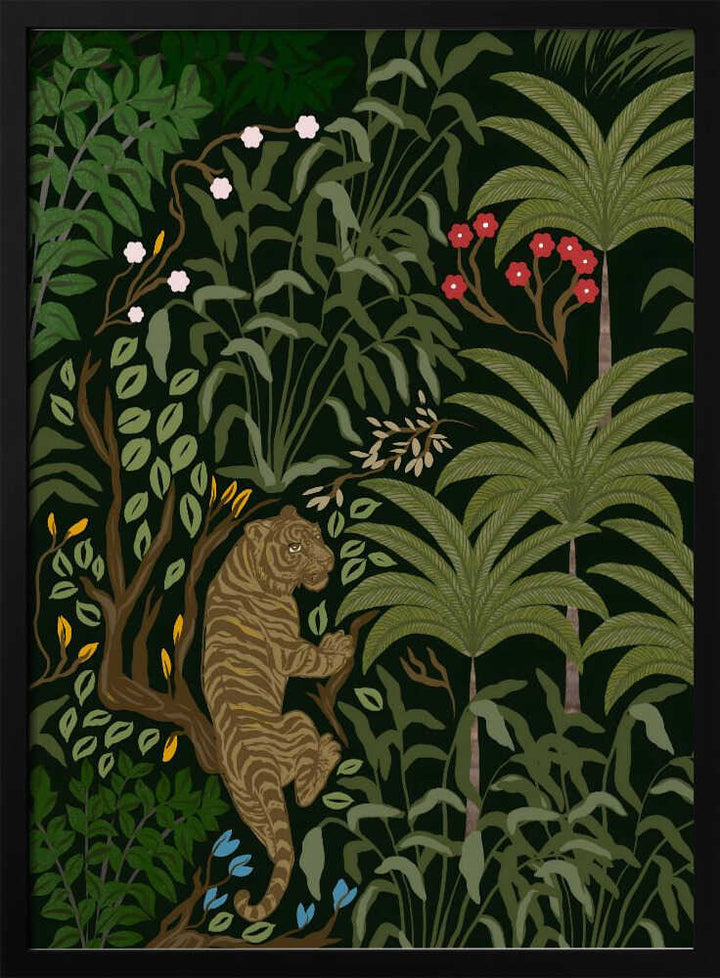 Tiger in Lush Jungle - Stretched Canvas, Poster or Fine Art Print - I Heart Wall Art - Poster Print, Canvas Print or Framed Art Print