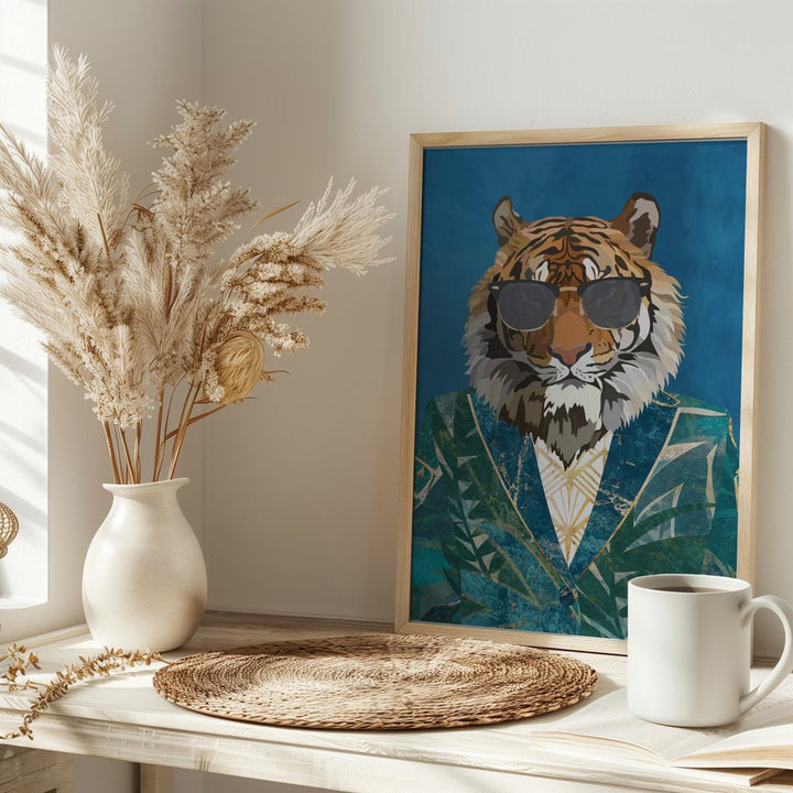Tiger Jungle Jacket 1 - Stretched Canvas, Poster or Fine Art Print - I Heart Wall Art - Poster Print, Canvas Print or Framed Art Print