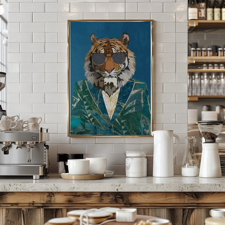 Tiger Jungle Jacket 1 - Stretched Canvas, Poster or Fine Art Print - I Heart Wall Art - Poster Print, Canvas Print or Framed Art Print