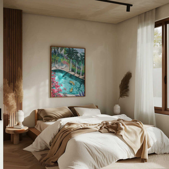 Tiger Tropical Luxury Villa Art Print - Stretched Canvas, Poster or Fine Art Print - I Heart Wall Art - Poster Print, Canvas Print or Framed Art Print