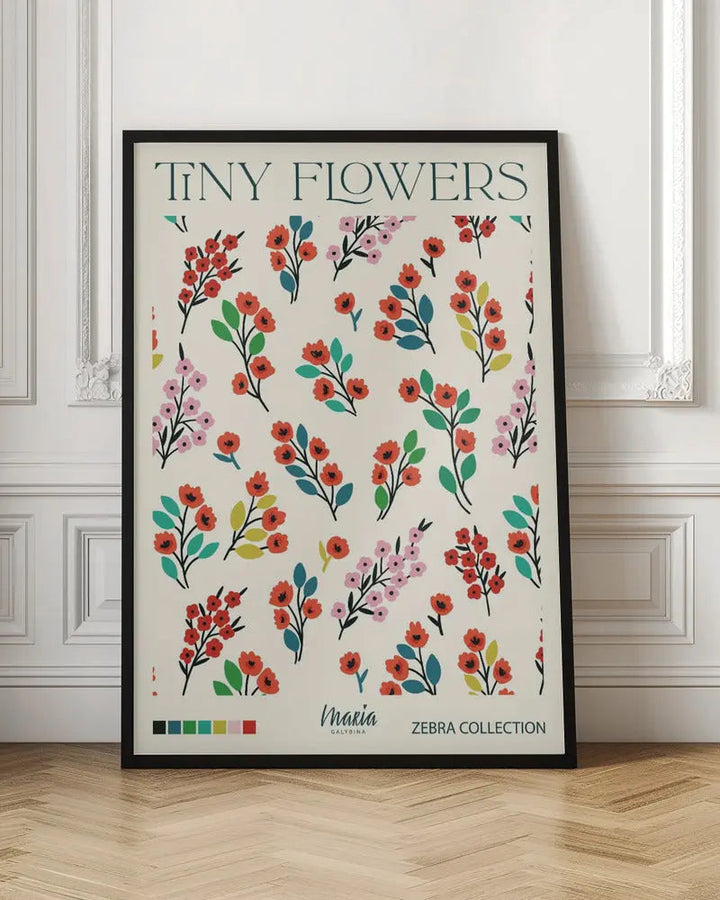 TINY FLOWERS. Zebra Collection - Stretched Canvas, Poster or Fine Art Print I Heart Wall Art