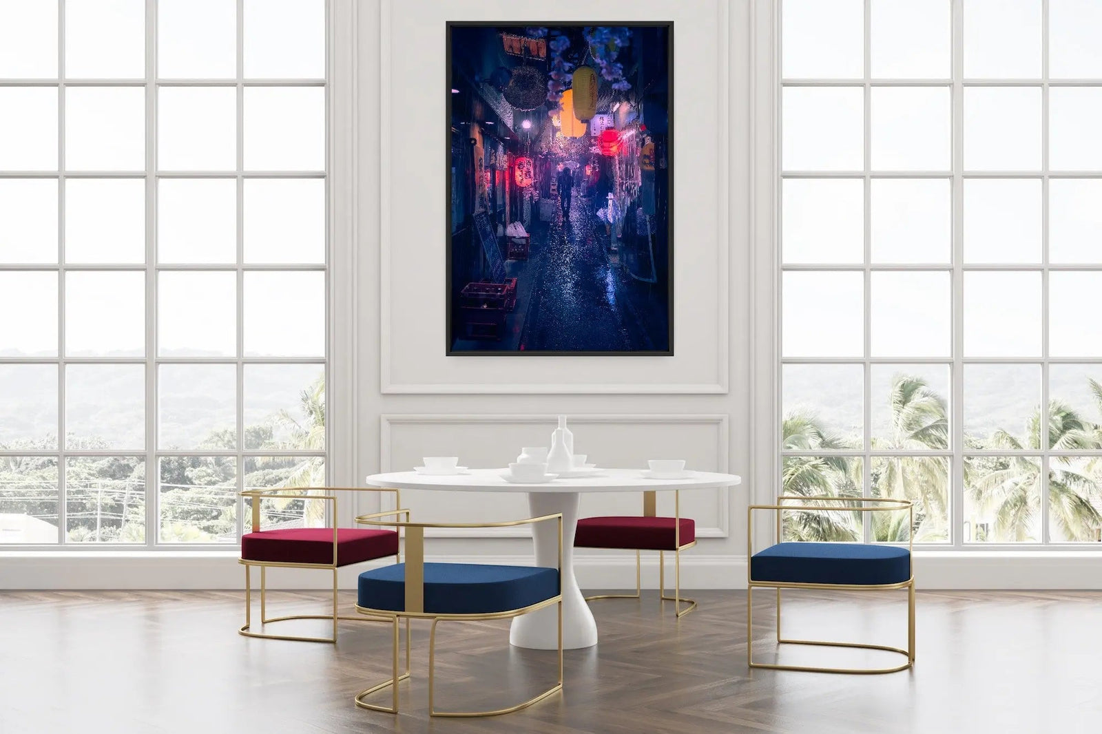 Tokyo Blue Rain by Javier De La I Heart Wall Art Australia 
