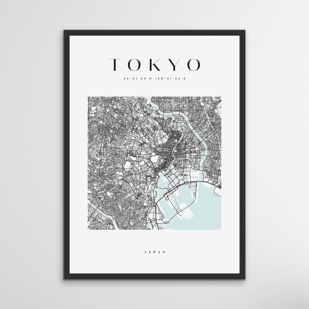 Tokyo City Map - Square City Map Stretched Canvas or Wall Art Print - I Heart Wall Art - Poster Print, Canvas Print or Framed Art Print