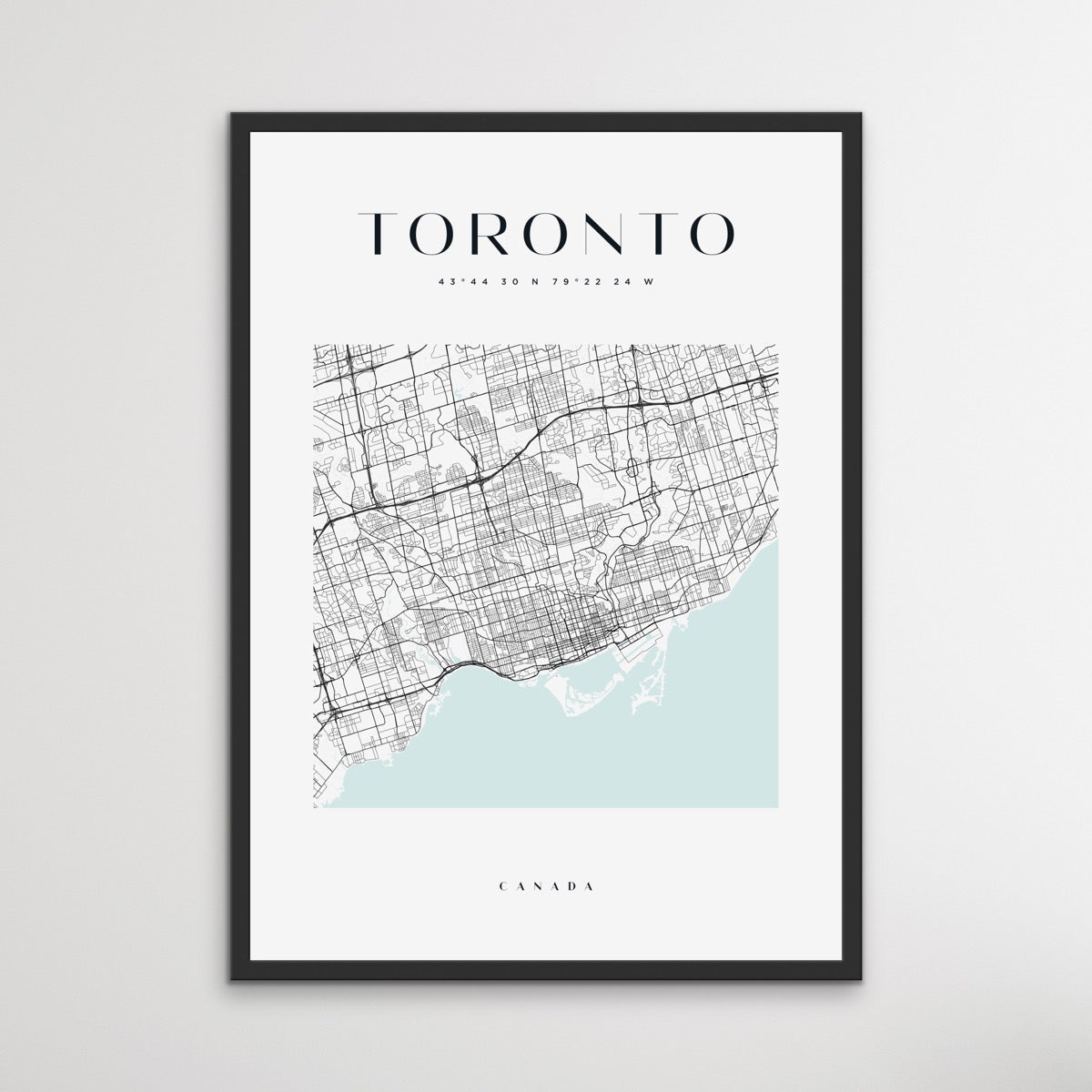 Toronto City Map - Square City Map Stretched Canvas or Wall Art Print - I Heart Wall Art - Poster Print, Canvas Print or Framed Art Print