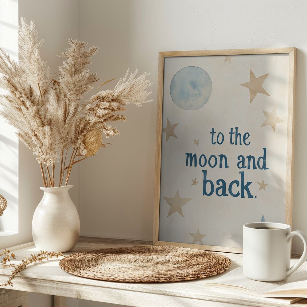 Tothemoonandbackno4 - Stretched Canvas, Poster or Fine Art Print I Heart Wall Art