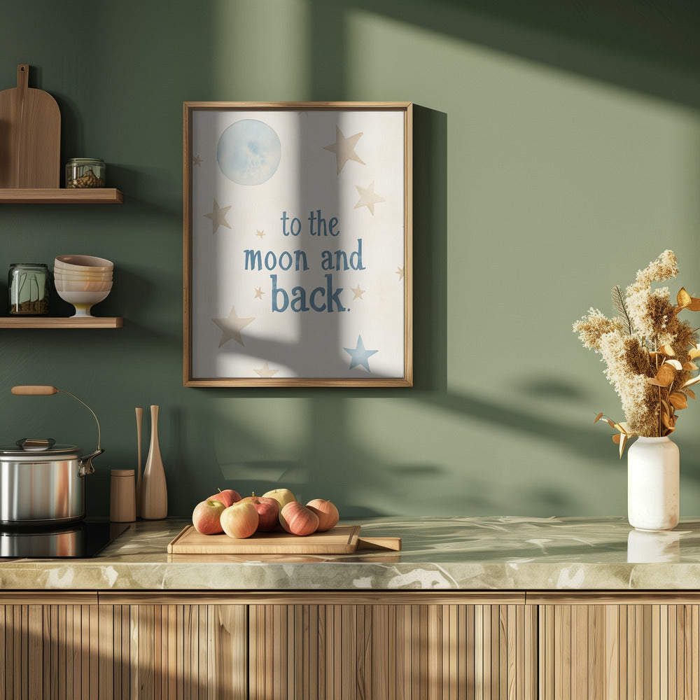 Tothemoonandbackno4 - Stretched Canvas, Poster or Fine Art Print I Heart Wall Art
