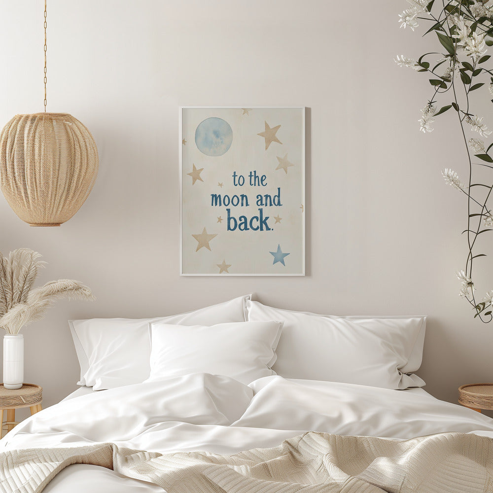 Tothemoonandbackno4 - Stretched Canvas, Poster or Fine Art Print I Heart Wall Art