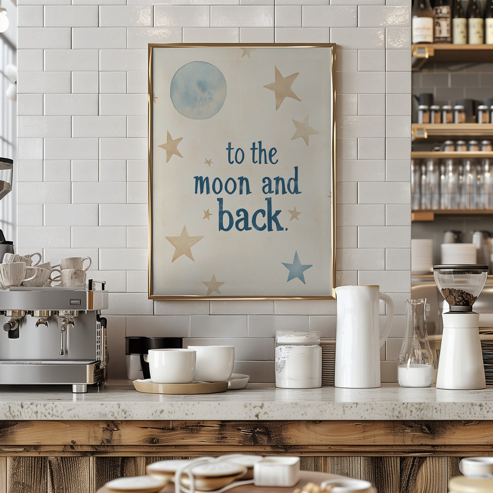 Tothemoonandbackno4 - Stretched Canvas, Poster or Fine Art Print I Heart Wall Art