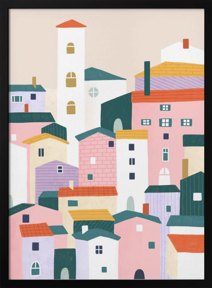 Town - Stretched Canvas, Poster or Fine Art Print I Heart Wall Art