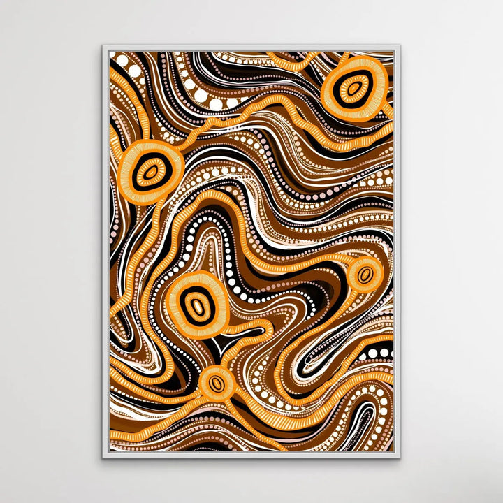 Trading Route On Country - Deep Earth -  Aboriginal Art Print By Leah Cummins I Heart Wall Art Australia 
