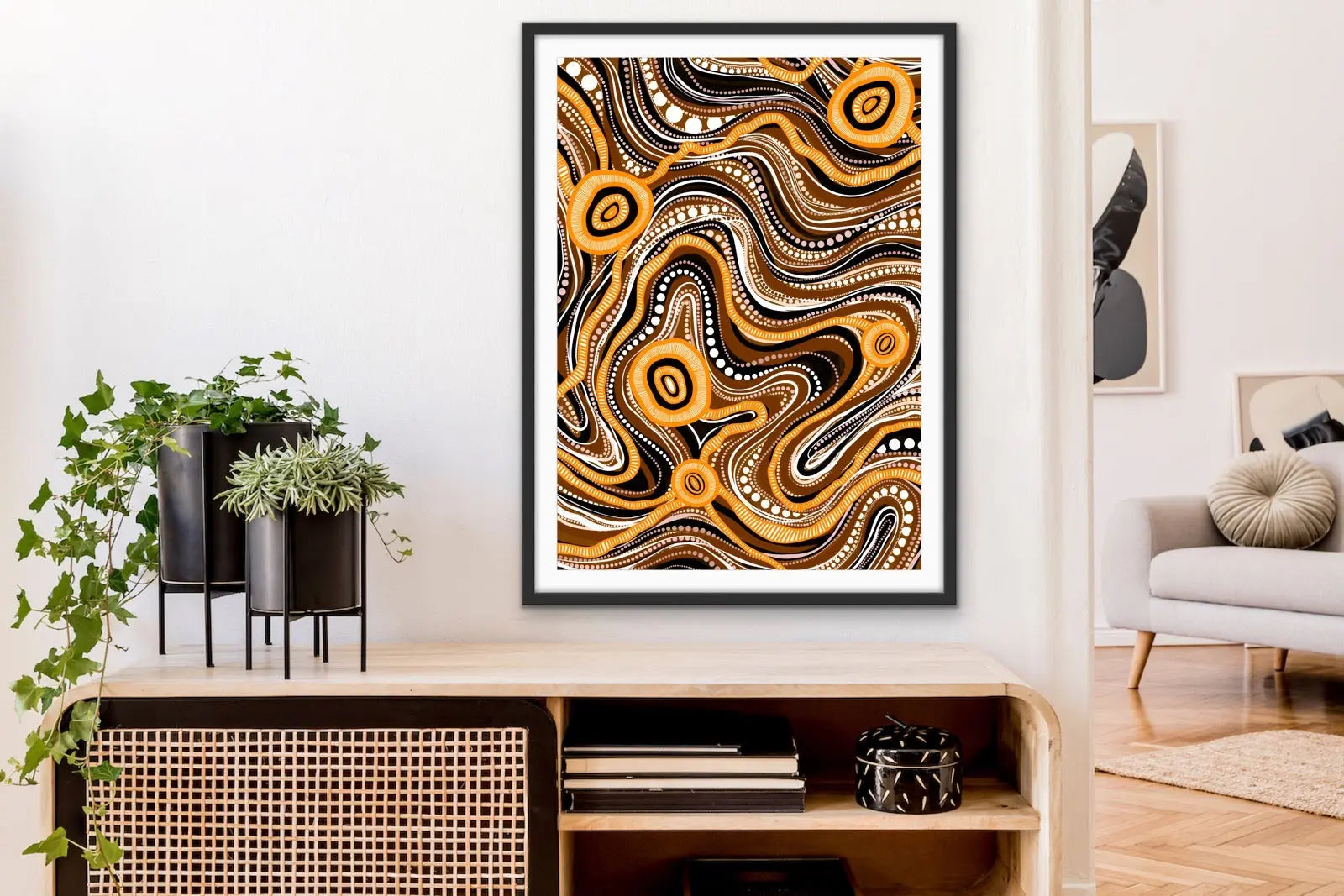 Trading Route On Country - Deep Earth -  Aboriginal Art Print By Leah Cummins I Heart Wall Art Australia 