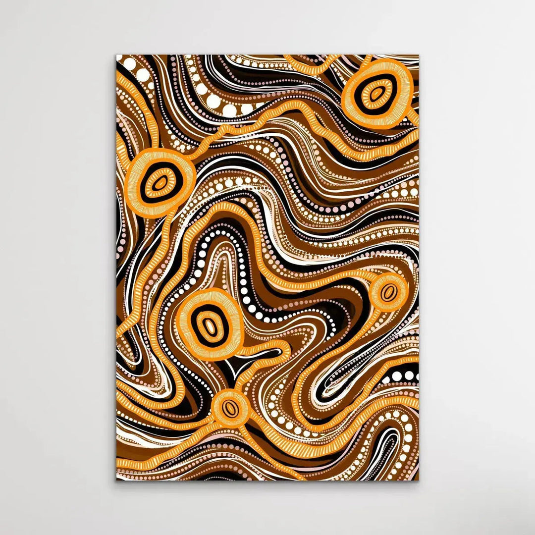 Trading Route On Country - Deep Earth -  Aboriginal Art Print By Leah Cummins I Heart Wall Art Australia 