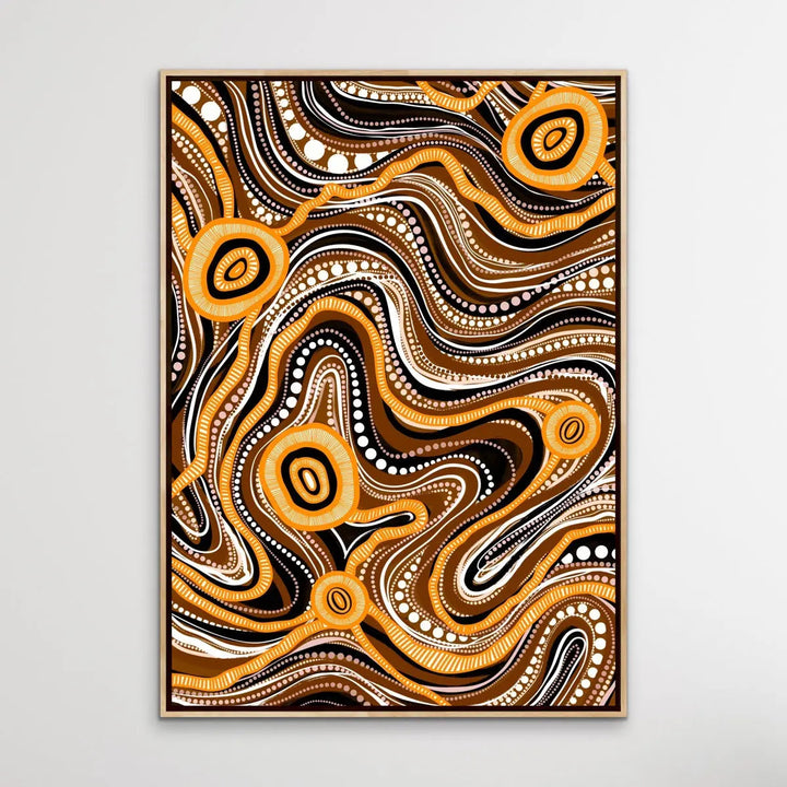 Trading Route On Country - Deep Earth -  Aboriginal Art Print By Leah Cummins I Heart Wall Art Australia 