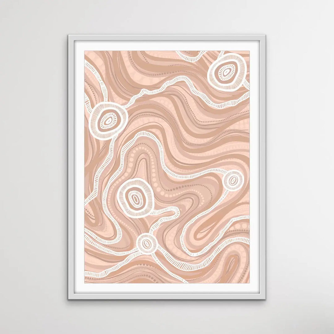 Trading Route On Country - Earth -  Aboriginal Art Print By Leah Cummins I Heart Wall Art Australia 