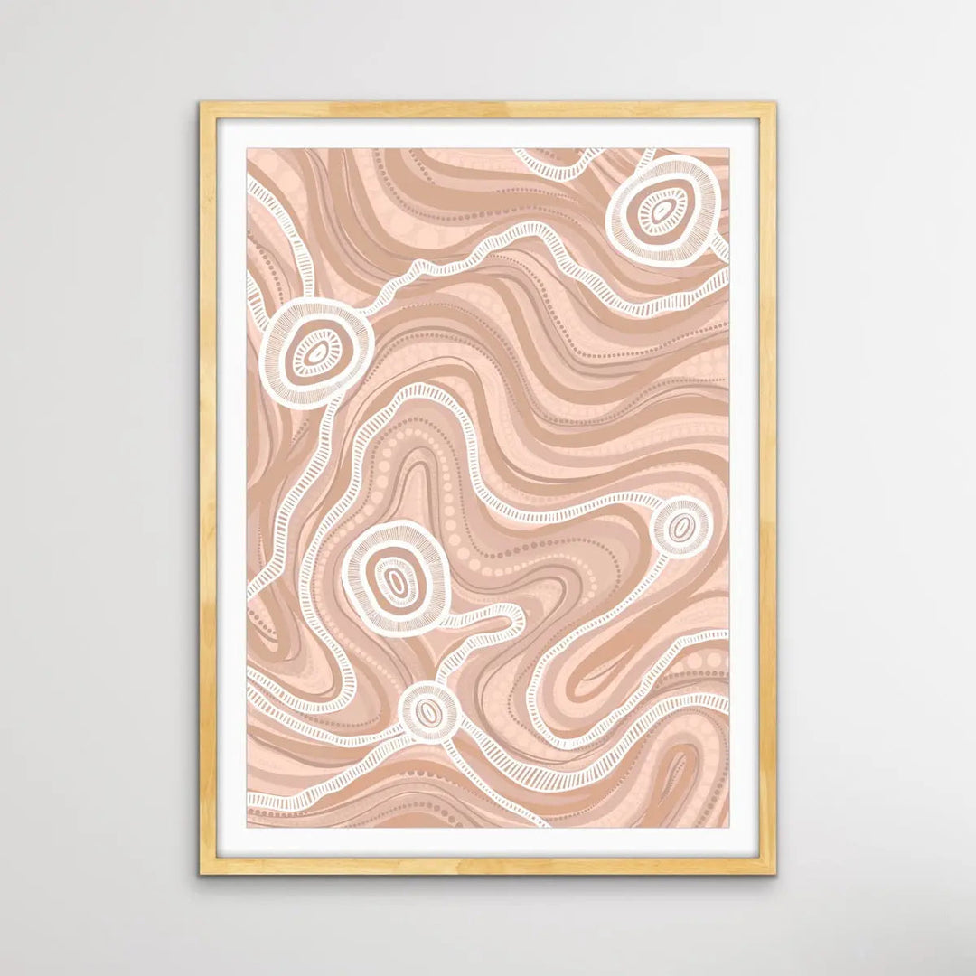Trading Route On Country - Earth -  Aboriginal Art Print By Leah Cummins I Heart Wall Art Australia 