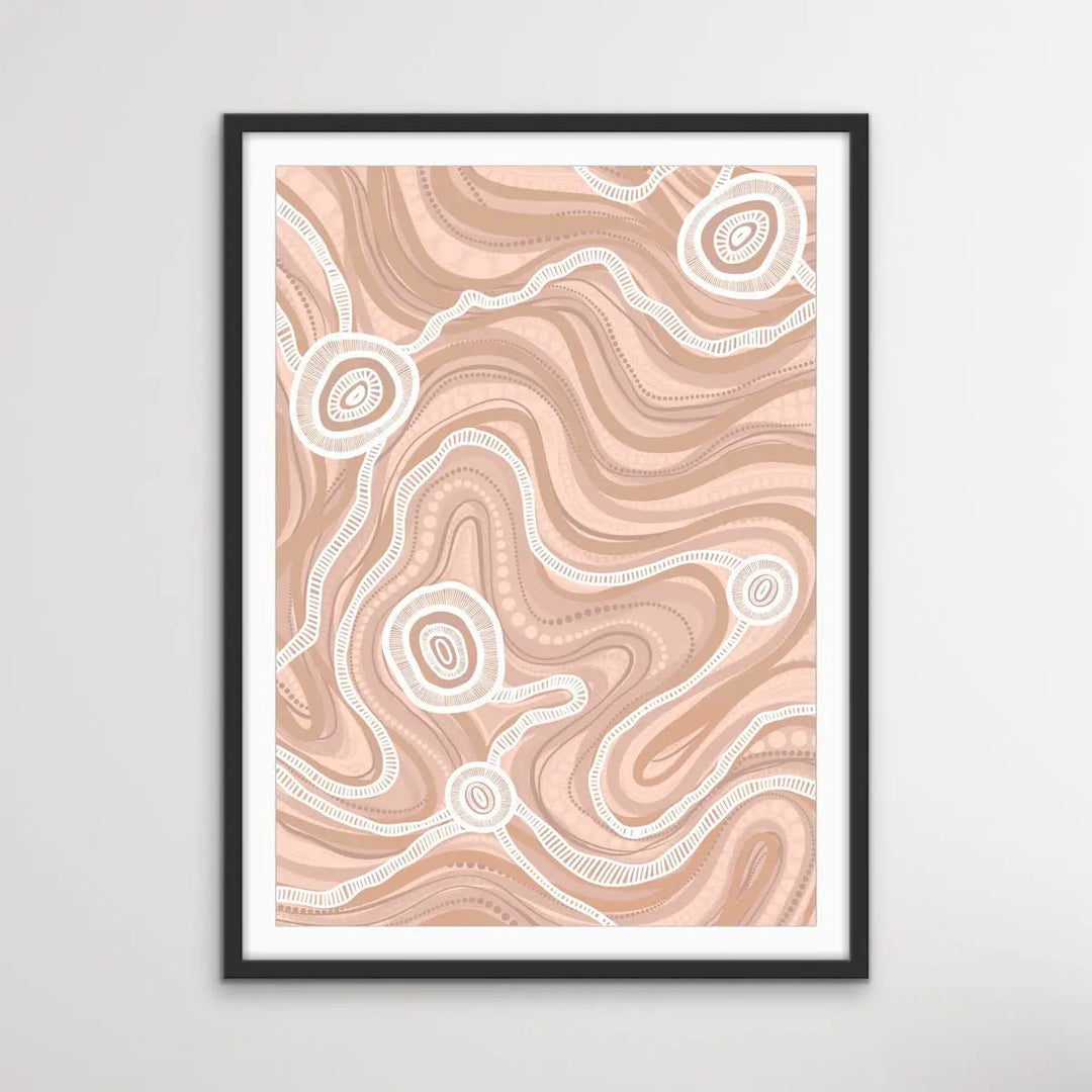 Trading Route On Country - Earth -  Aboriginal Art Print By Leah Cummins I Heart Wall Art Australia 