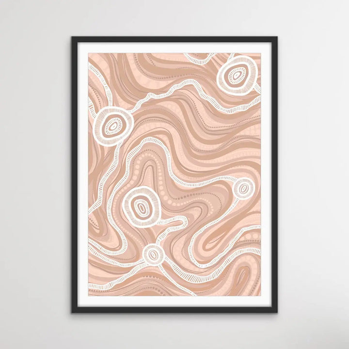 Trading Route On Country - Earth -  Aboriginal Art Print By Leah Cummins I Heart Wall Art Australia 