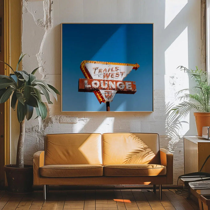 Trails West Lounge - Square Stretched Canvas, Poster or Fine Art Print I Heart Wall Art